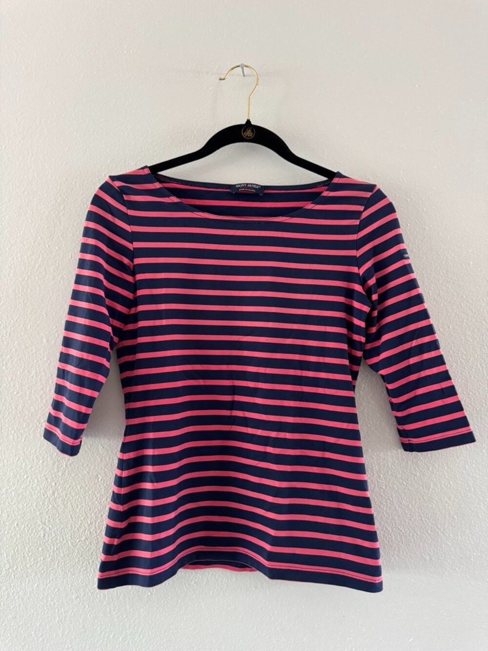 Saint James - Navy and Pink - 3/4 sleeve - Top